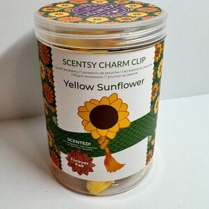 Scentsy Sunflower Charm Clip with Yellow Accents